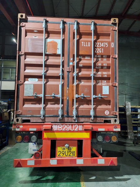 rubber preform machine loaded in container for shipping