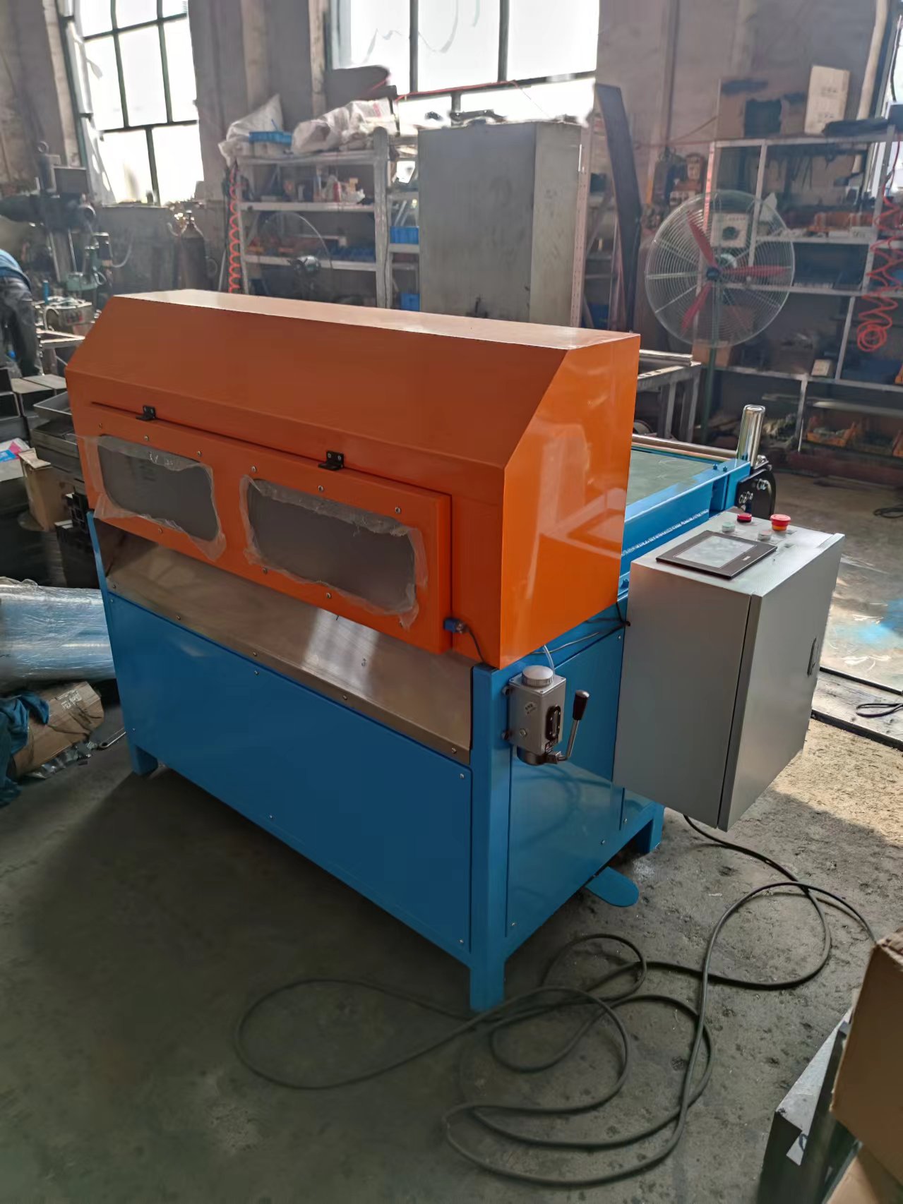 XQ-1000 Rubber Strip Cutting machine trial run before shipping to Brazil
